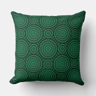 Geometric Green Nested Circular Pattern Cushion