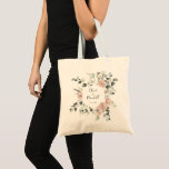 Geometric Green Pink Blush Floral Bridesmaid  Tote Bag<br><div class="desc">This geometric green pink blush floral bridesmaid tote bag is the perfect wedding gift to present your bridesmaids and maid of honour for a rustic wedding. The design features elegant watercolor dusty roses and green foliage,  neatly assembled into beautiful bouquets,  adorning a charming geometric frame.</div>