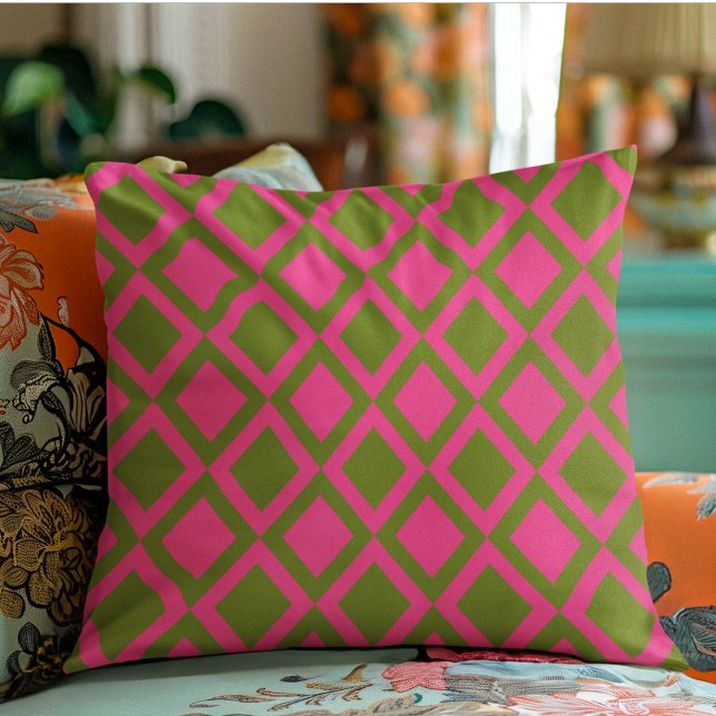 Geometric Green & Pink Shape Cushion (Creator Uploaded)