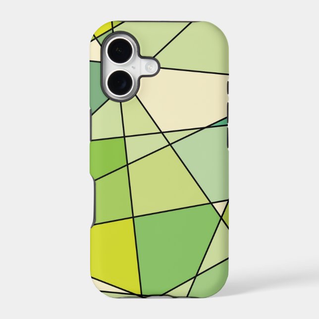 Geometric Green Triangles Modern Art (Back)