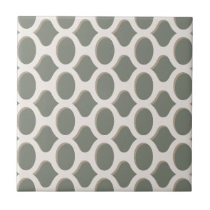 Geometric Green White Decorative DIY Ceramic Tile