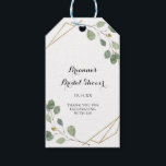 Geometric Greenery Eucalyptus Bridal Shower Gift Tags<br><div class="desc">These geometric greenery eucalyptus bridal shower gift tags are perfect for a simple wedding shower. The design features hand-drawn botanical green eucalyptus branches and leaves adorning a gold geometric frame.</div>