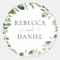 Geometric Greenery Eucalyptus Personalised Wedding
