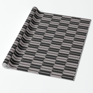 Geometric Grey and black Pattern Wrapping Paper