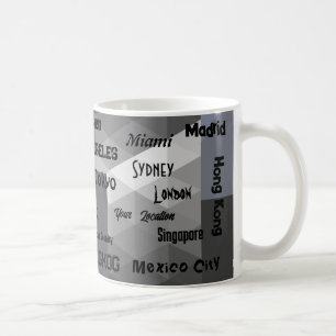 geometric grey blue Mega city  Coffee Mug