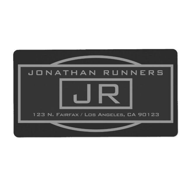 Geometric Grey & Dark Greys Return Address (Front)