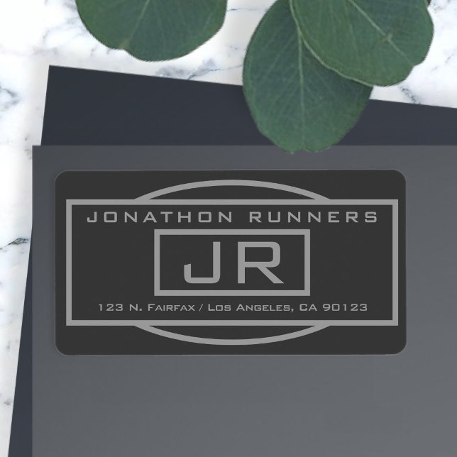 Geometric Grey & Dark Greys Return Address Label (Creator Uploaded)