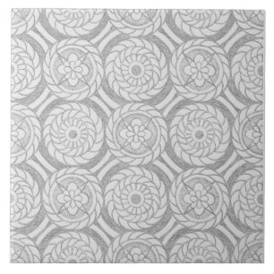 Geometric Grey Patterns Abstract Circles Tile