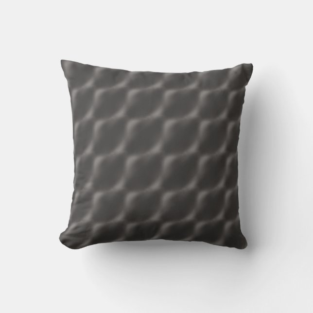 Geometric Grey Throw Pillow Cover Textured Golf  (Front)