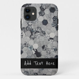 Geometric Grey, White and Black Hexagon Pattern Case-Mate iPhone Case