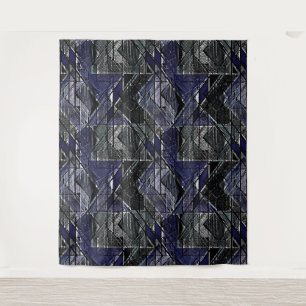 Geometric grunge print tapestry