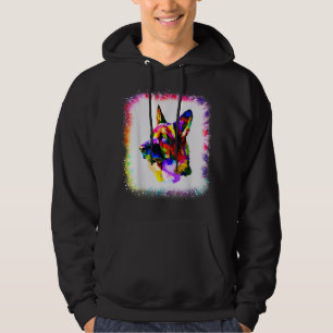 Geometric GSD German Shepherd Dog Boy Girl Tie Dye Hoodie