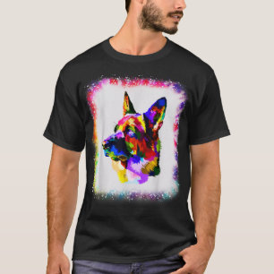 Geometric GSD German Shepherd Dog Boy Girl Tie Dye T-Shirt