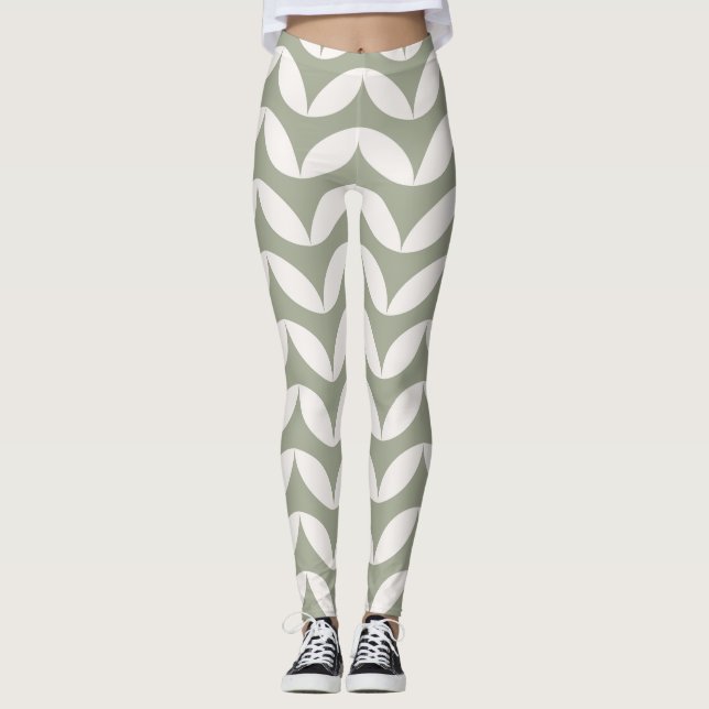 Geometric half circle modern design leggings (Front)