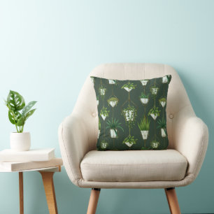 Geometric Hanging Houseplant Pattern Cushion