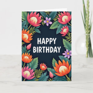 Geometric Happy Bloom Card