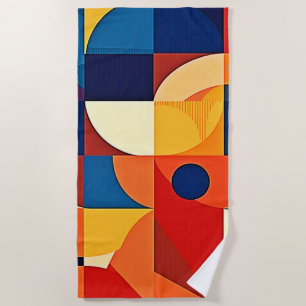 Geometric Harmony: Artful Design Beach Towel