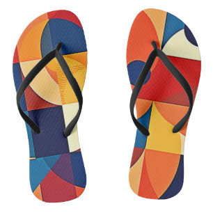 Geometric Harmony: Artful Design Jandals