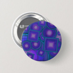 Geometric Harmony in Blues and Purples 6 Cm Round Badge