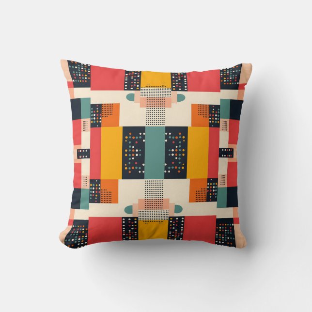 Geometric Harmony Urban Mosaic Cushion (Front)