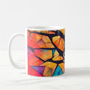 geometric healing colourful yoga coach add letter coffee mug