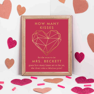 Geometric Heart Valentine's Day Bridal Shower Poster