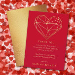 Geometric Heart Valentine's Day Bridal Shower Thank You Card<br><div class="desc">Say thank you in style with these trendy bridal shower thank you cards. The template wording is easy to personalise and your family and friends will be thrilled when they receive these fabulous thank yous.</div>