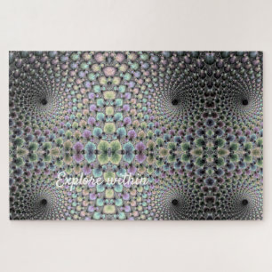 Geometric Helix Optical Illusion Typography Jigsaw Puzzle
