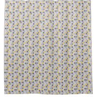 Geometric Hexagon Grey Yellow Modern Print