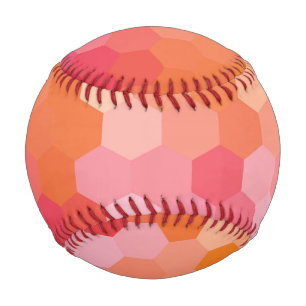 Geometric Hexagon Shapes Pink yellow Baseball