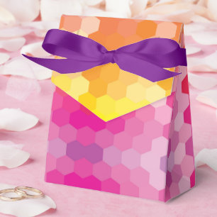 Geometric Hexagon Shapes Pink & Yellow Gradient Favour Box