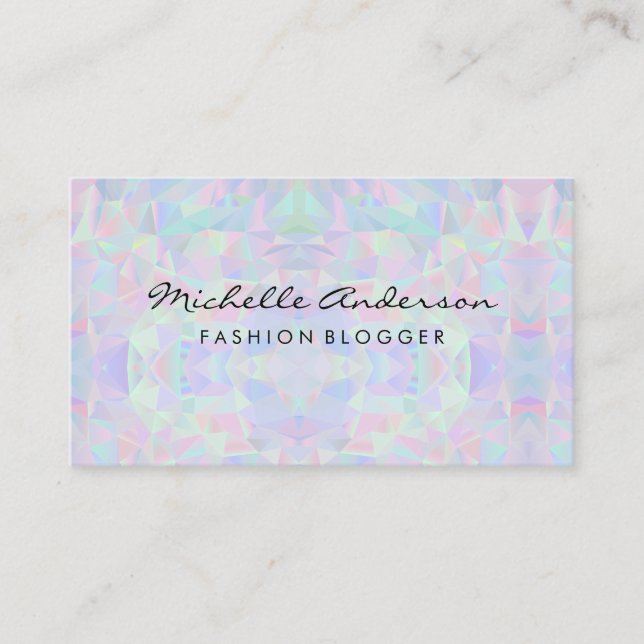 Geometric Holographic Design Business Card (Front)