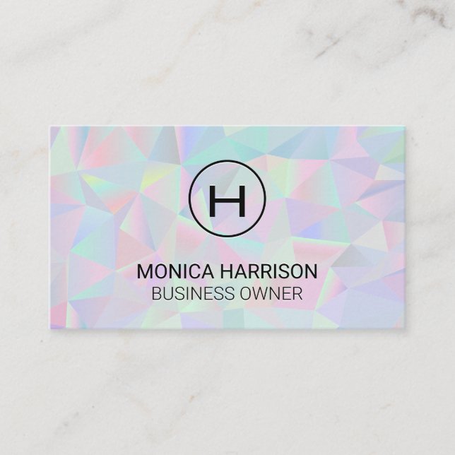 Geometric Holographic Gradient Business Card (Front)