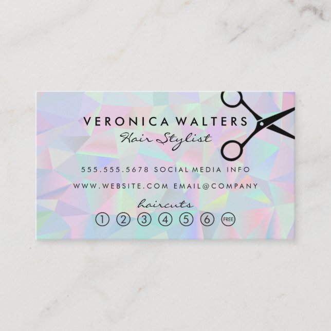 Geometric Holographic | Loyalty Card (Front)