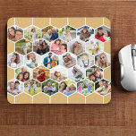 Geometric Honeycomb 28 Photo Collage Custom Mouse Pad<br><div class="desc">Create your own eyecatching mousepad with 28 photos of family, friends, pets etc. The photo template is set up for you to add your pictures which will automatically display in a geometric honeycomb pattern of hexagon shapes. It has a neutral honey beige and white colour theme but, if you require...</div>
