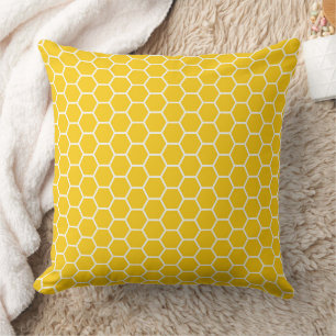 Geometric Honeycomb Lattice Pattern Cushion