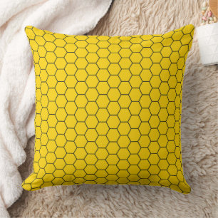 Geometric Honeycomb Lattice Pattern Cushion