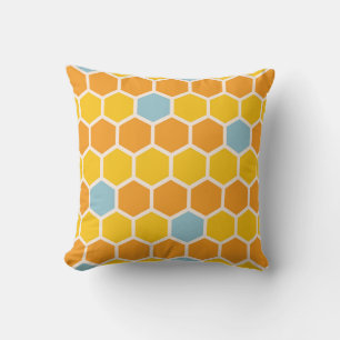 Geometric Honeycomb Pattern Cushion