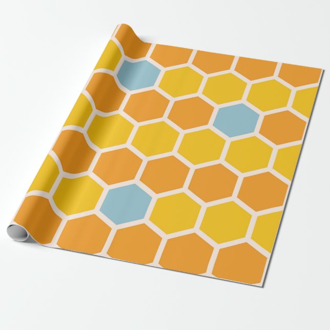 Geometric Honeycomb Pattern Wrapping Paper (Unrolled)