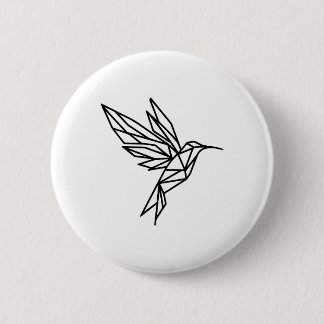 Geometric Hummingbird 6 Cm Round Badge