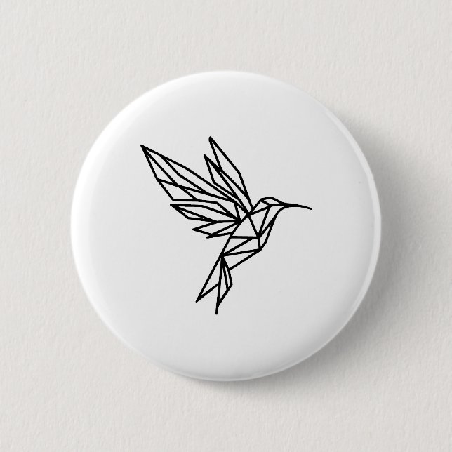 Geometric Hummingbird 6 Cm Round Badge (Front)