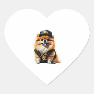 Geometric Husky Face Modern Art Design Heart Sticker