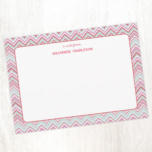 Geometric Ikat Stripe Pastel Personalised Card