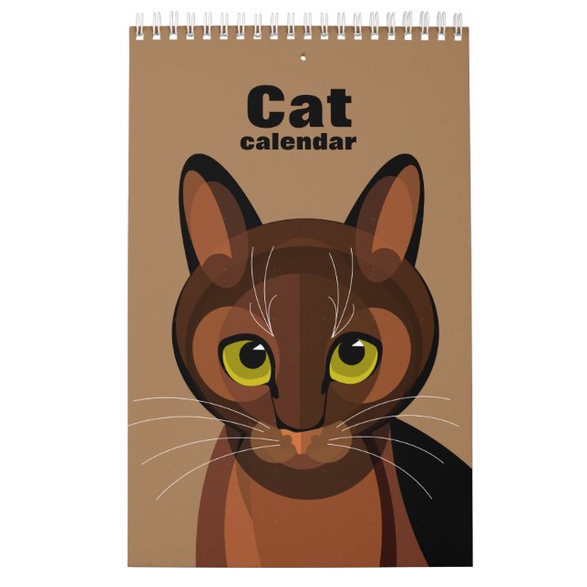 Geometric illustrated cat calendar (Cover)