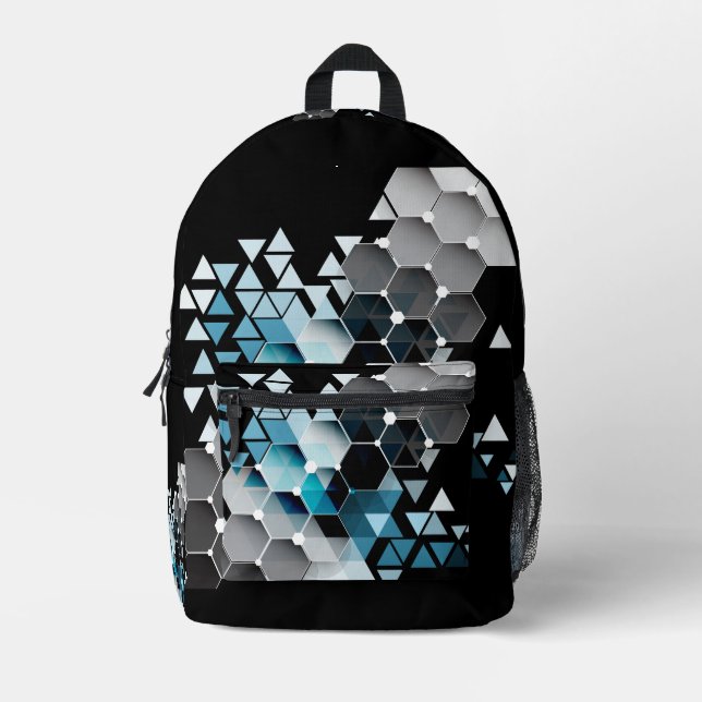 Geometric imagination  printed backpack (Front)