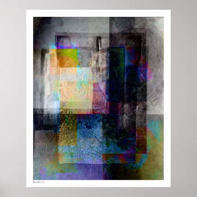 Geometric Industrial Grunge Art 3 Poster (Front)
