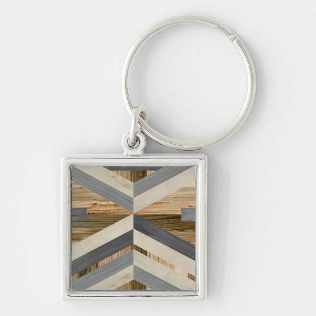 Geometric Inlay Key Ring (Front)