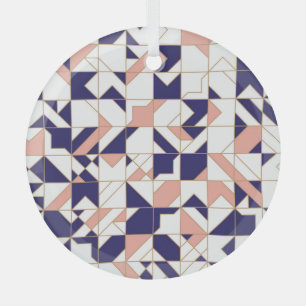 Geometric intricate, vintage modern, seamless patt glass tree decoration