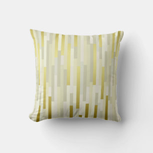 Geometric IT Lines Stripes Mustard White Grey Gold Cushion