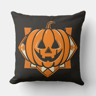 Geometric Jack‑O’‑Lantern Halloween Cushion